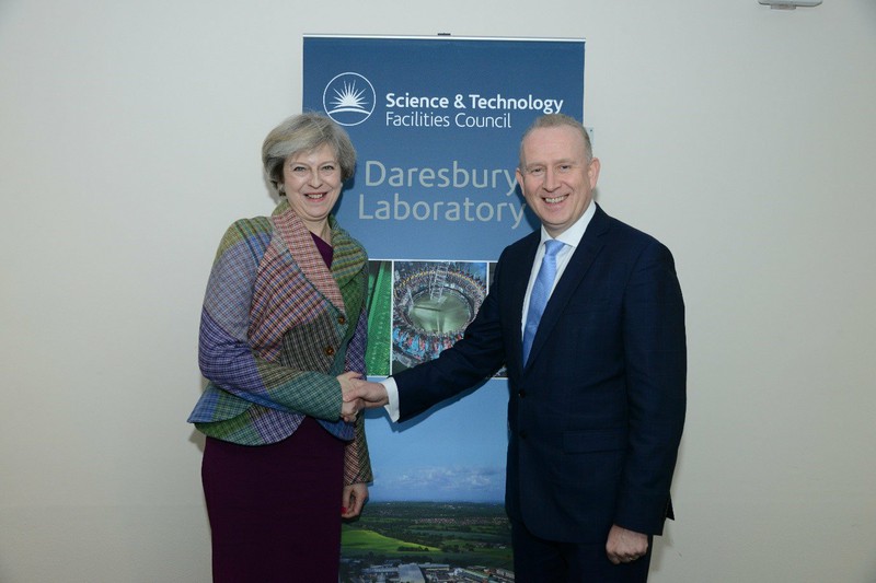 Prime Minister Theresa May with MP Graham Evans